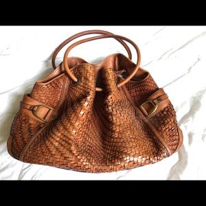 SOLD- Big brown Cole Haan Genevieve Handbag woven